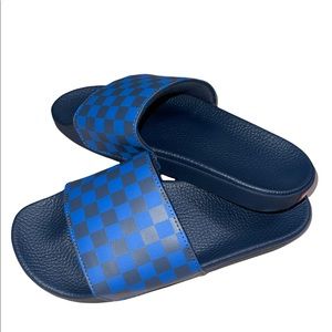 Vans Blue Checkered slides